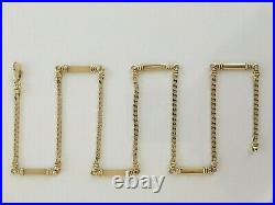 Superb Gents 24 Vintage Solid 9ct Gold Baton & Fancy Curb Link Necklace Chain