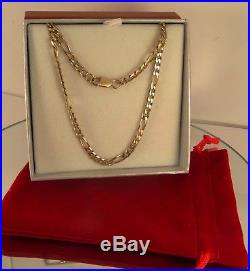 Superb Long Solid 9ct Gold 24.5 FIGARO Chain Necklace 24gr 5mm cx712 RRP £1225