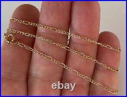 Superb Vintage Fancy Type Link19 Inches Fine 9ct Gold Chain Necklace