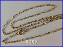 Superb Vintage Fancy Type Link19 Inches Fine 9ct Gold Chain Necklace