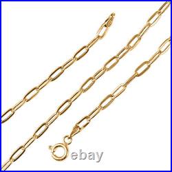 TJC 9ct Gold Paperclip Chain Necklace for Women Size 24 with Spring Ring Clasp