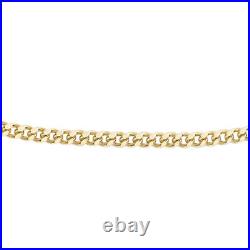 TJC 9ct Yellow Gold Diamond Cut Curb Chain with Clasp Wt 0.44 Gms