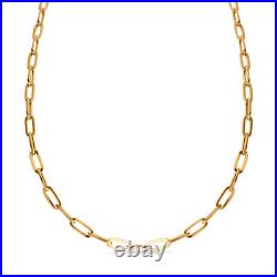 TJC 9ct Yellow Gold Paperclip Chain Necklace Size 19 Inches with Clasp Map