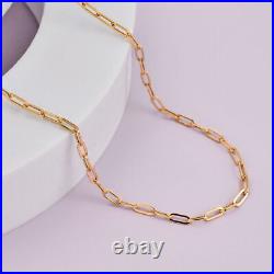 TJC 9ct Yellow Gold Paperclip Chain Necklace Size 19 Inches with Clasp Map