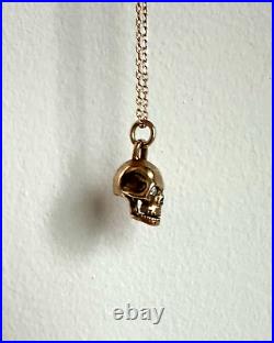 The Great Frog 9ct Gold Skull Pendant + Chain Diamonds Set in The Eyes