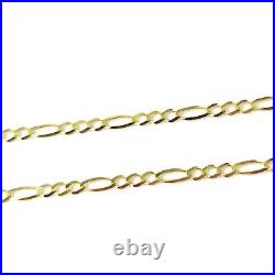 Thin 9ct Gold Figaro Chain Solid Links Ladies 1.5mm Wide 24 22 20 18 16