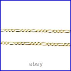 Thin 9ct Gold Figaro Chain Solid Links Ladies 1.5mm Wide 24 22 20 18 16