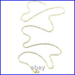 Thin 9ct Gold Figaro Chain Solid Links Ladies 1.5mm Wide 24 22 20 18 16