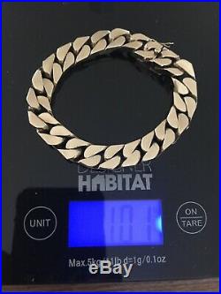 Top Quality Vintage Heavy Solid 9ct Gold Mens Tight Curb Link Bracelet 100g