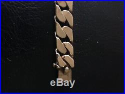 Top Quality Vintage Heavy Solid 9ct Gold Mens Tight Curb Link Bracelet 100g