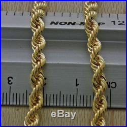 UK Hallmarked 9ct Gold Italian Rope Chain 26 4.5mm 11g RRP £430 (I11 26)