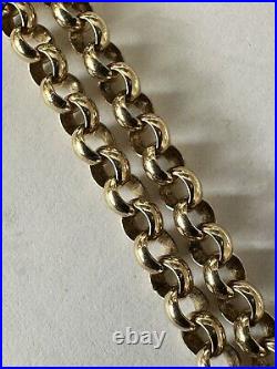 UNISEX HEAVY 9Ct Y Gold Belcher Chain Necklace 3mm London 1999, 12.37Gr, 51Cm