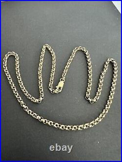 UNISEX HEAVY 9Ct Y Gold Belcher Chain Necklace 3mm London 1999, 12.37Gr, 51Cm