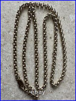 UNISEX HEAVY 9Ct Y Gold Belcher Chain Necklace 3mm London 1999, 12.37Gr, 51Cm