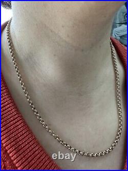 UNISEX HEAVY 9Ct Y Gold Belcher Chain Necklace 3mm London 1999, 12.37Gr, 51Cm