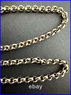 UNISEX HEAVY 9Ct Y Gold Belcher Chain Necklace 3mm London 1999, 12.37Gr, 51Cm