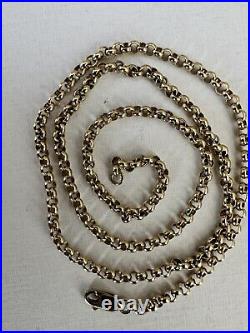 UNISEX HEAVY 9Ct Y Gold Belcher Chain Necklace 3mm London 1999, 12.37Gr, 51Cm