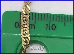 Unique 9ct Gold Twisted Flat Double Curb Link Chain 77cm / 30.3 Inch