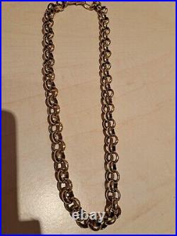 Unisex 9 ct Gold Patterned Belcher Link Chain