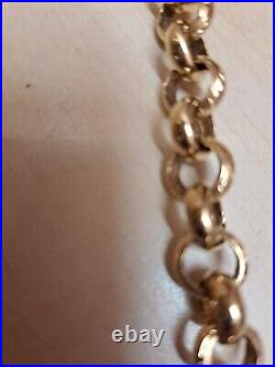 Unisex 9 ct Gold Patterned Belcher Link Chain