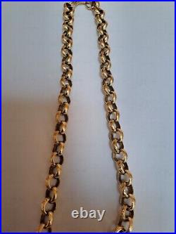 Unisex 9 ct Gold Patterned Belcher Link Chain