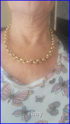 Unisex 9 ct Gold Patterned Belcher Link Chain