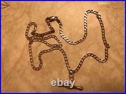 Unisex 9Ct Gold Flat Curb Link Chain Necklace 7.7Gr, 2.9mm 20 Hallmarked T Bar
