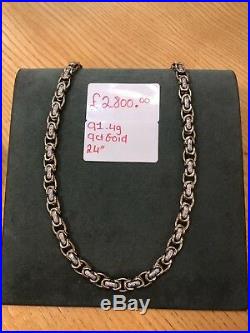 Unisex Mens 9ct gold byzantine chain Heavy 91.4g Investment Rare 24 Inch