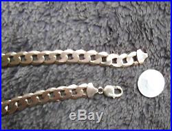 VERY HEAVY 9ct GOLD HALLMARKED 22 INCH SOILID GOLD CURB CHAIN 91 GRAMS