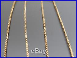 VINTAGE 9ct GOLD BOX LINK NECKLACE CHAIN 18 1/2 inch 1976