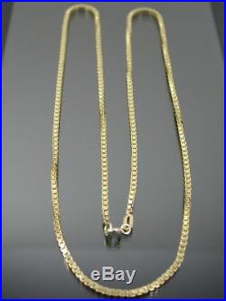 VINTAGE 9ct GOLD BOX LINK NECKLACE CHAIN 20 inch C. 1980