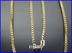 VINTAGE 9ct GOLD BOX LINK NECKLACE CHAIN 20 inch C. 1980