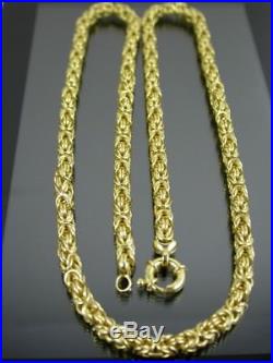 VINTAGE 9ct GOLD BYZANTINE LINK NECKLACE CHAIN 24 inch C. 1990