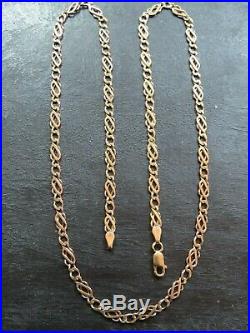 VINTAGE 9ct GOLD CELTIC KNOT LINK NECKLACE CHAIN 21 inch C. 1990