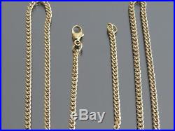 VINTAGE 9ct GOLD CURB LINK NECKLACE CHAIN 22 inch C. 1980