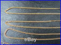 VINTAGE 9ct GOLD CURB LINK NECKLACE CHAIN 23 inch C. 1990