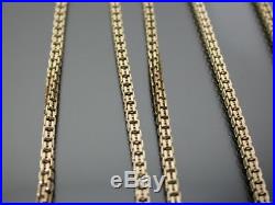 VINTAGE 9ct GOLD DOUBLE BOX LINK NECKLACE CHAIN 31 inch C. 1980
