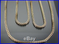 VINTAGE 9ct GOLD DOUBLE BOX LINK NECKLACE CHAIN 31 inch C. 1980