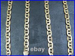 VINTAGE 9ct GOLD FACETED ANCHOR LINK NECKLACE CHAIN 20 1/2 inch 1993