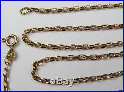 VINTAGE 9ct GOLD FACETED BELCHER LINK NECKLACE CHAIN 20 1/2 inch 1983 UNOAERRE