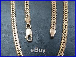 VINTAGE 9ct GOLD FACETED CURB LINK NECKLACE CHAIN 20 inch C. 1990
