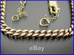 VINTAGE 9ct GOLD FACETED FLAT CURB NECKLACE CHAIN 21 inch C. 1970