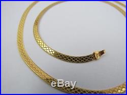 VINTAGE 9ct GOLD FANCY HERRINGBONE LINK NECKLACE CHAIN 18 inch C. 1980