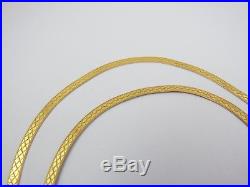 VINTAGE 9ct GOLD FANCY HERRINGBONE LINK NECKLACE CHAIN 18 inch C. 1980