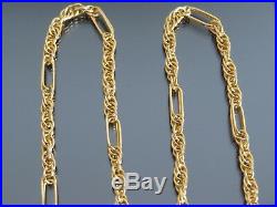 VINTAGE 9ct GOLD FANCY PRINCE OF WALES & BATON LINK NECKLACE CHAIN 20 inch 1993