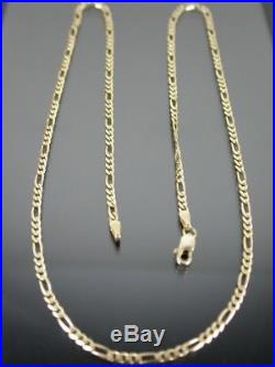 VINTAGE 9ct GOLD FIGARO LINK NECKLACE CHAIN 18 inch C. 1990