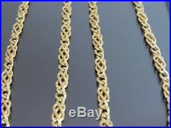 VINTAGE 9ct GOLD FLAT CELTIC KNOT LINK NECKLACE CHAIN 22 inch 1998