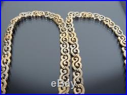 VINTAGE 9ct GOLD FLAT CELTIC SCROLL LINK NECKLACE CHAIN 18 inch C. 1990
