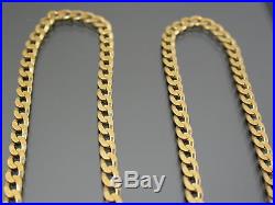 VINTAGE 9ct GOLD FLAT CURB LINK NECKLACE CHAIN 19 inch 1989