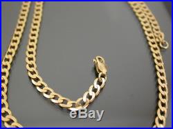 VINTAGE 9ct GOLD FLAT CURB NECKLACE CHAIN 20 inch C. 1980